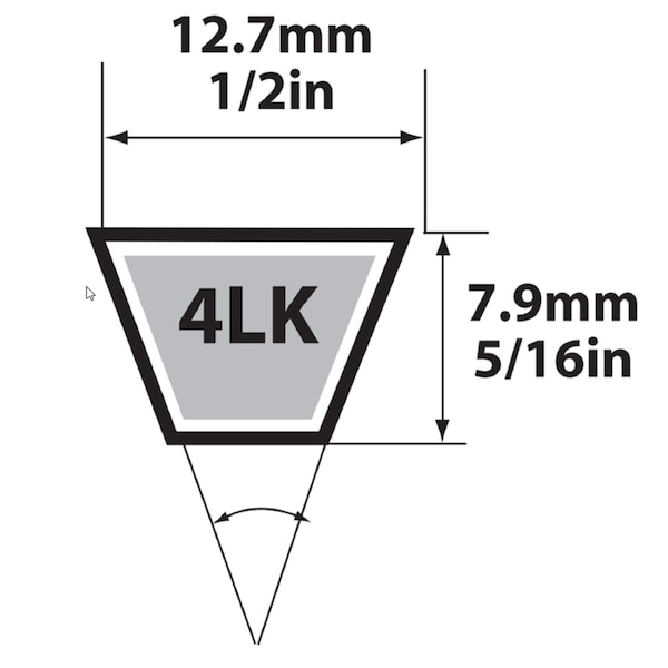 Mbl Mitsuboshi Super KB Standard V-Belt 0.5 in. W X 93 in. L For Riding Mowers 4LK930A - main